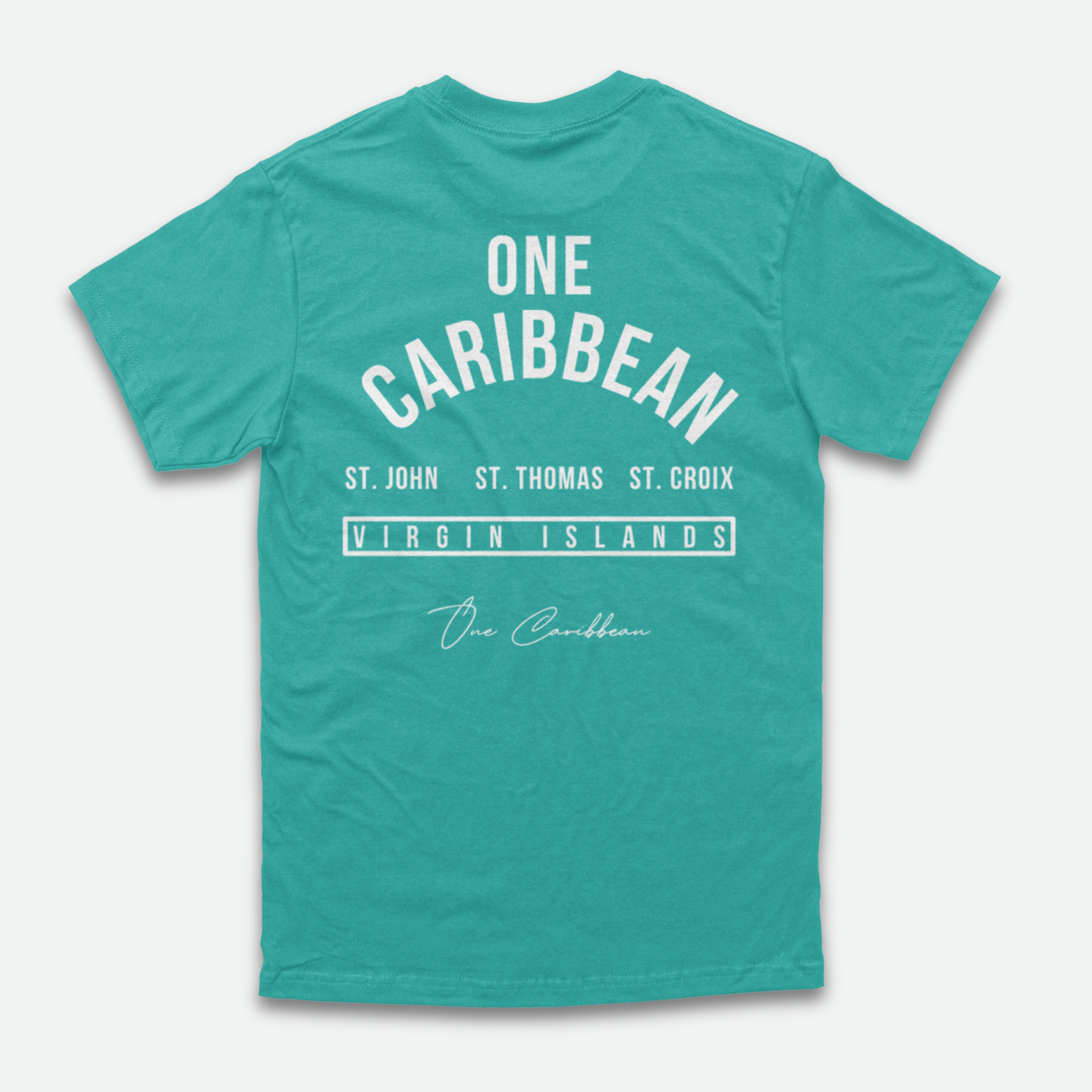 One Caribbean Souvenir Collection T-Shirt (White Print)