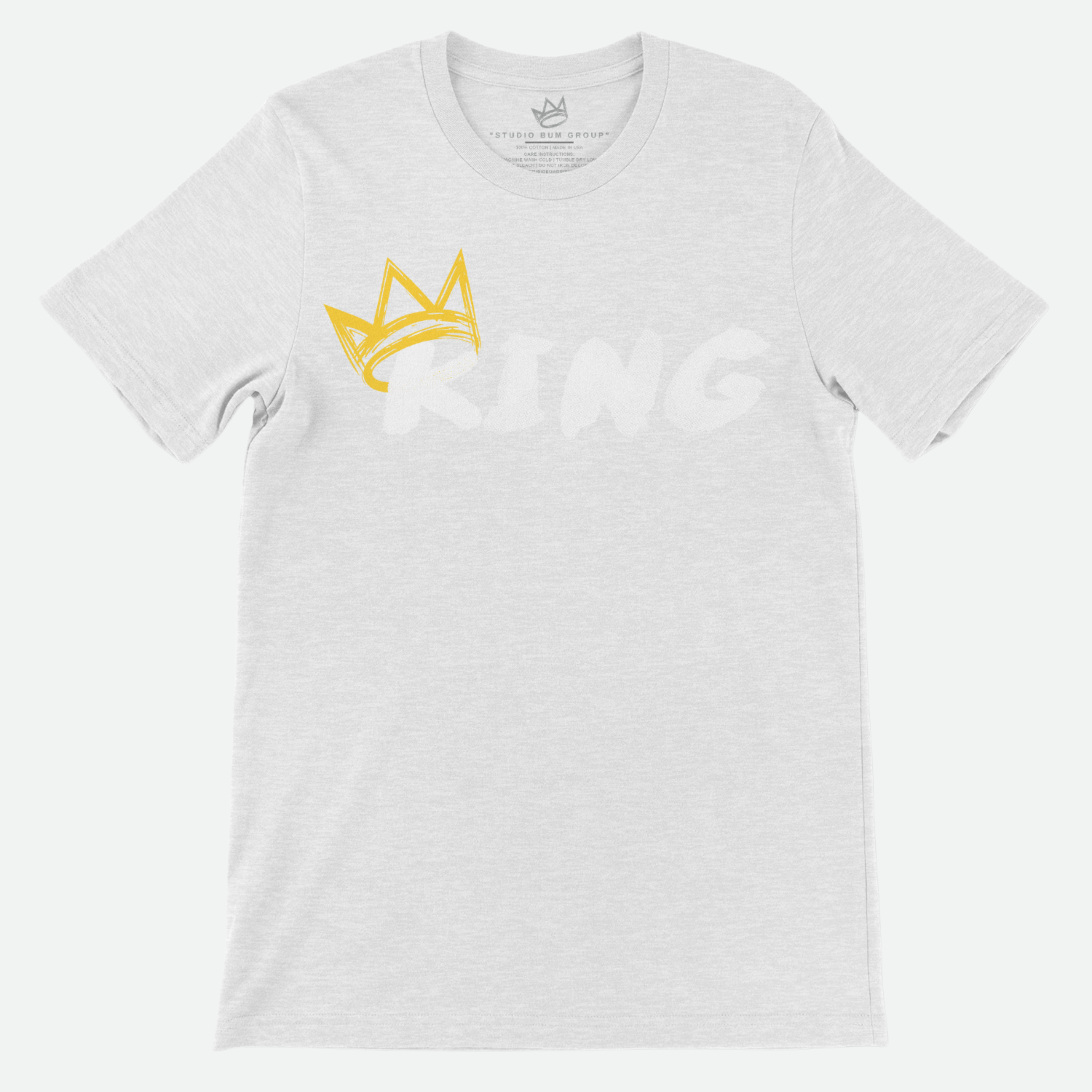 King T-Shirt (White Print | Gold Crown)