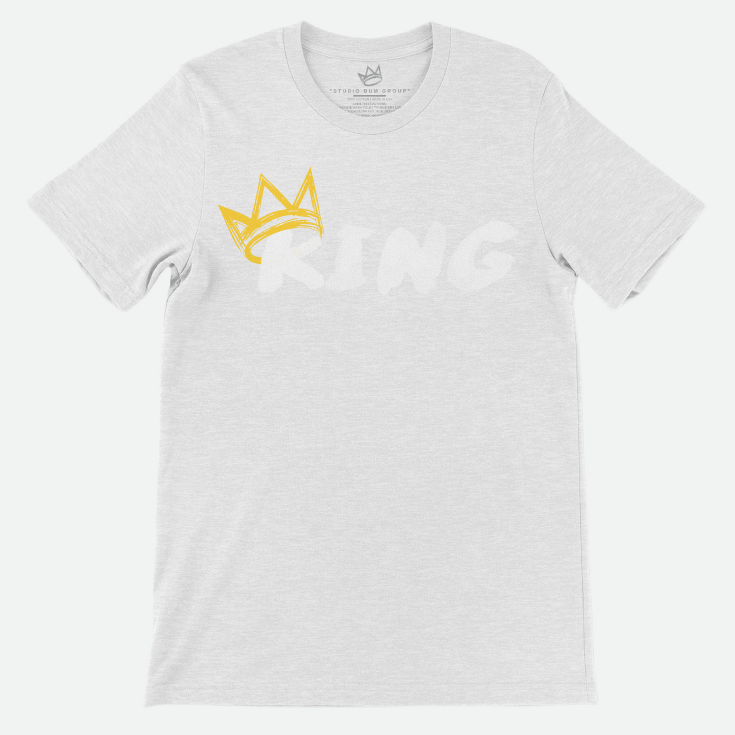 King T-Shirt (White Print | Gold Crown)