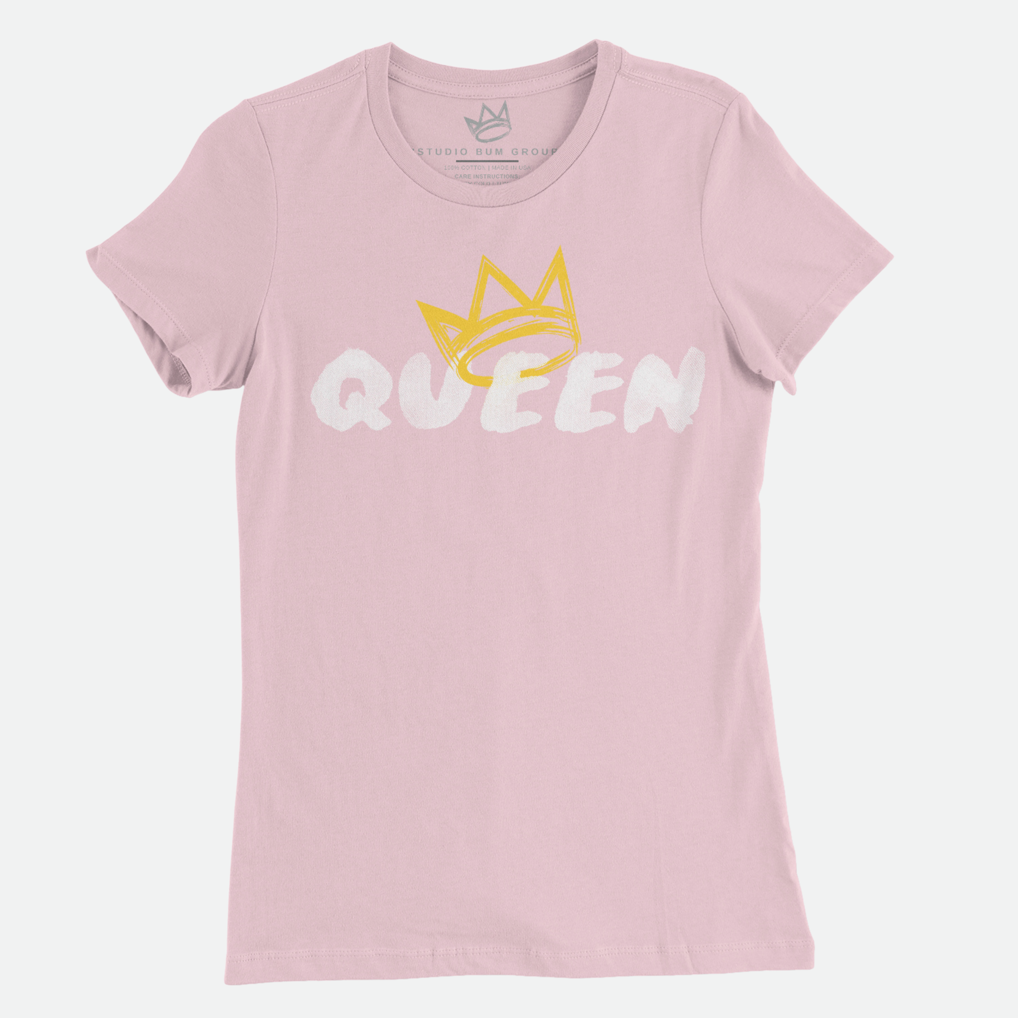 Queen T-Shirt (White Print | Gold Crown)