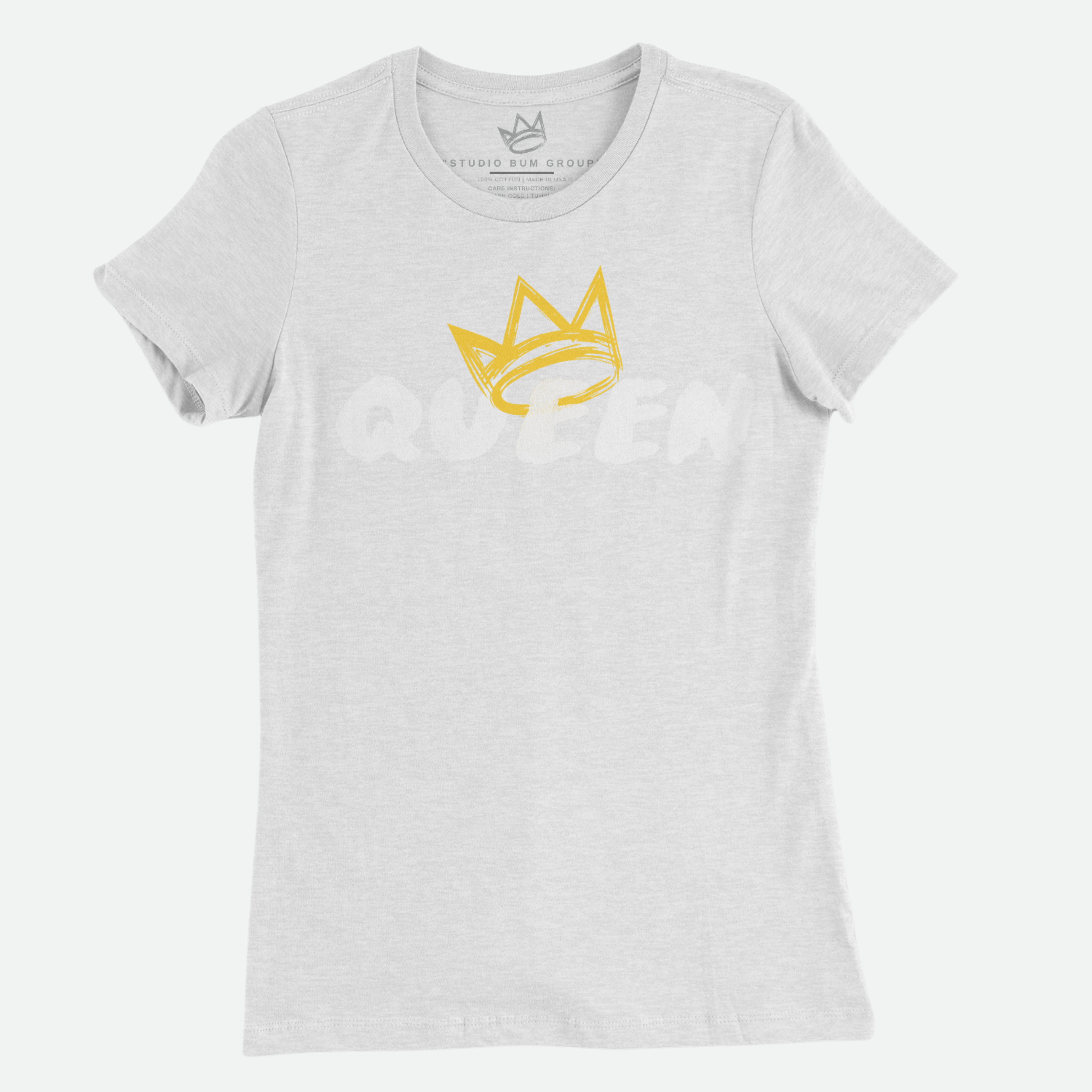 Queen T-Shirt (White Print | Gold Crown)