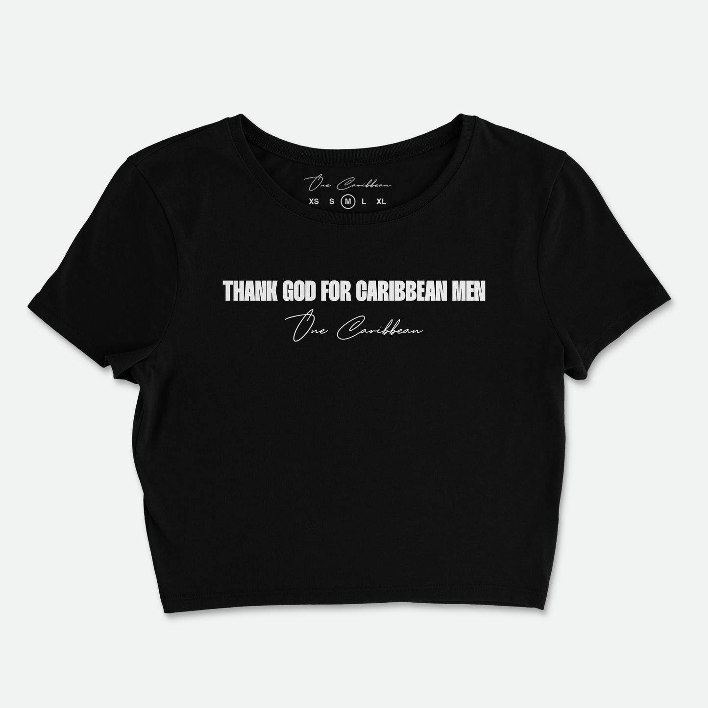 Thankful Crop Tee – Black | Thank God for Caribbean Men By One Caribbean