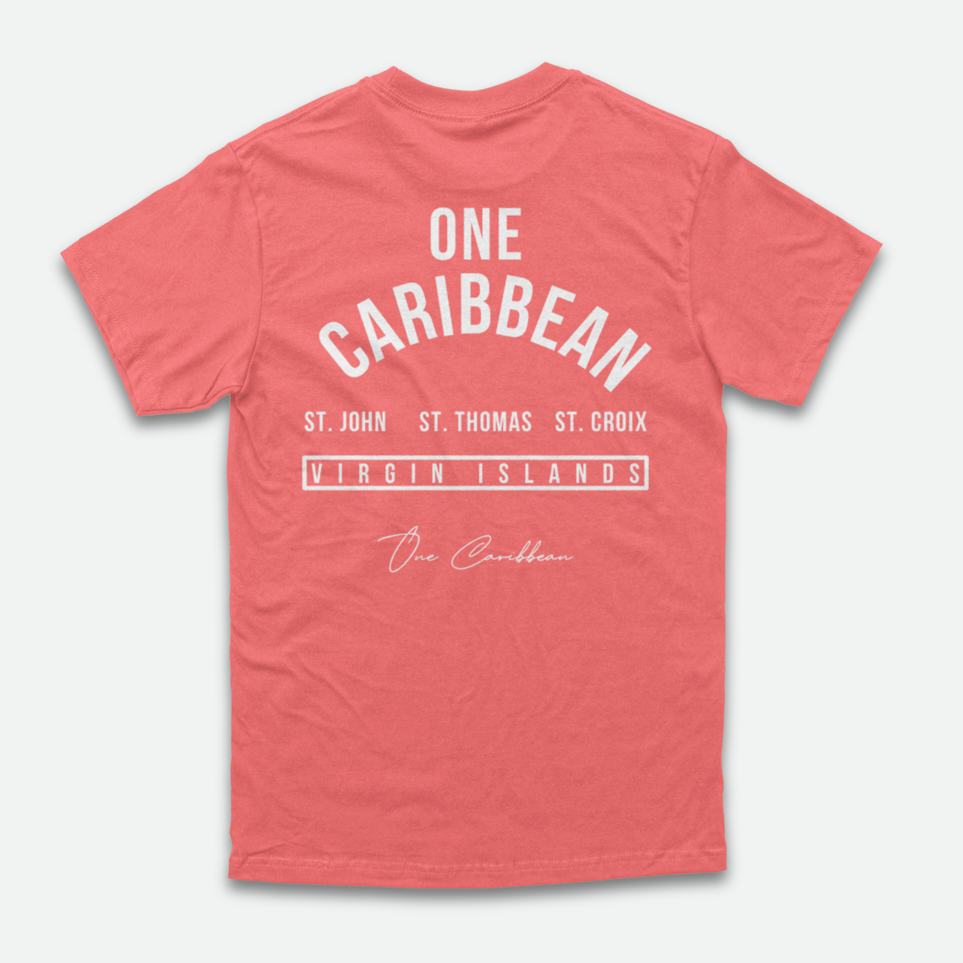 One Caribbean Souvenir Collection T-Shirt (White Print)