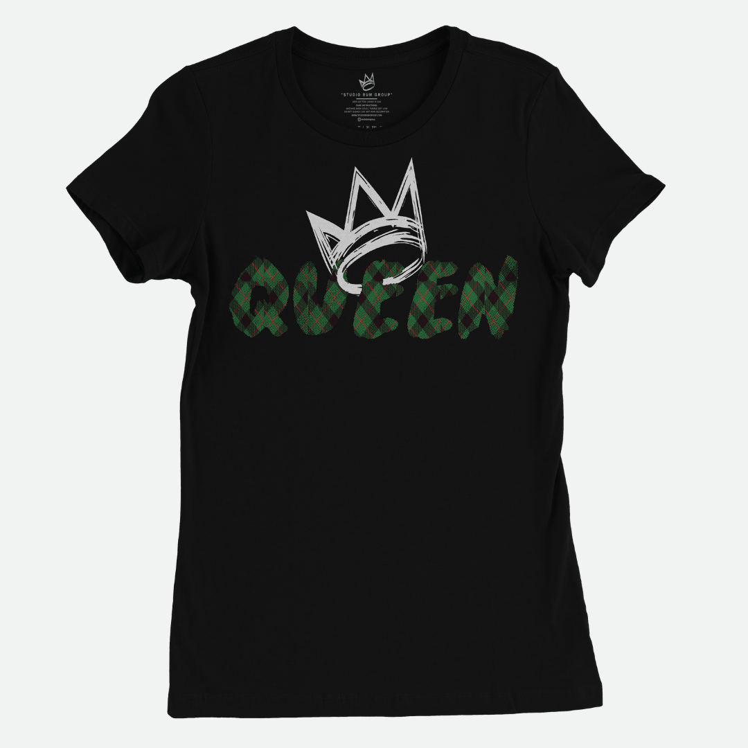 Queen Green Madras Short Sleeve T-Shirt