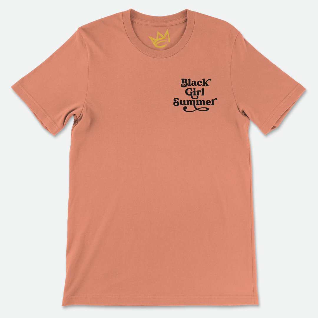 Black Girl Summer Short Sleeve Tee (Sunset Peach)