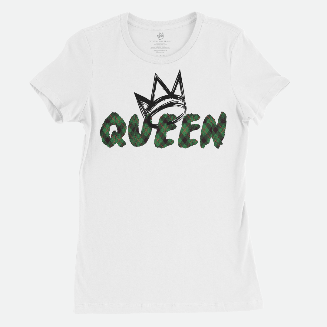 Queen Green Madras Short Sleeve T-Shirt