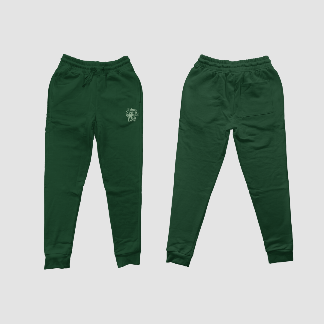 From Virgin Islands With Love Joggers (Forest Green Mint)