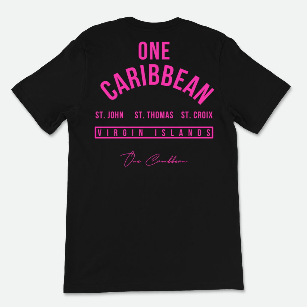 One Caribbean Souvenir Collection T-Shirt (Black Neon Pink)