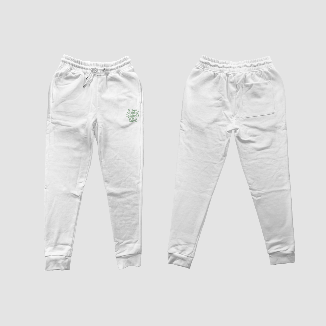 From Virgin Islands With Love Joggers (White Mint)