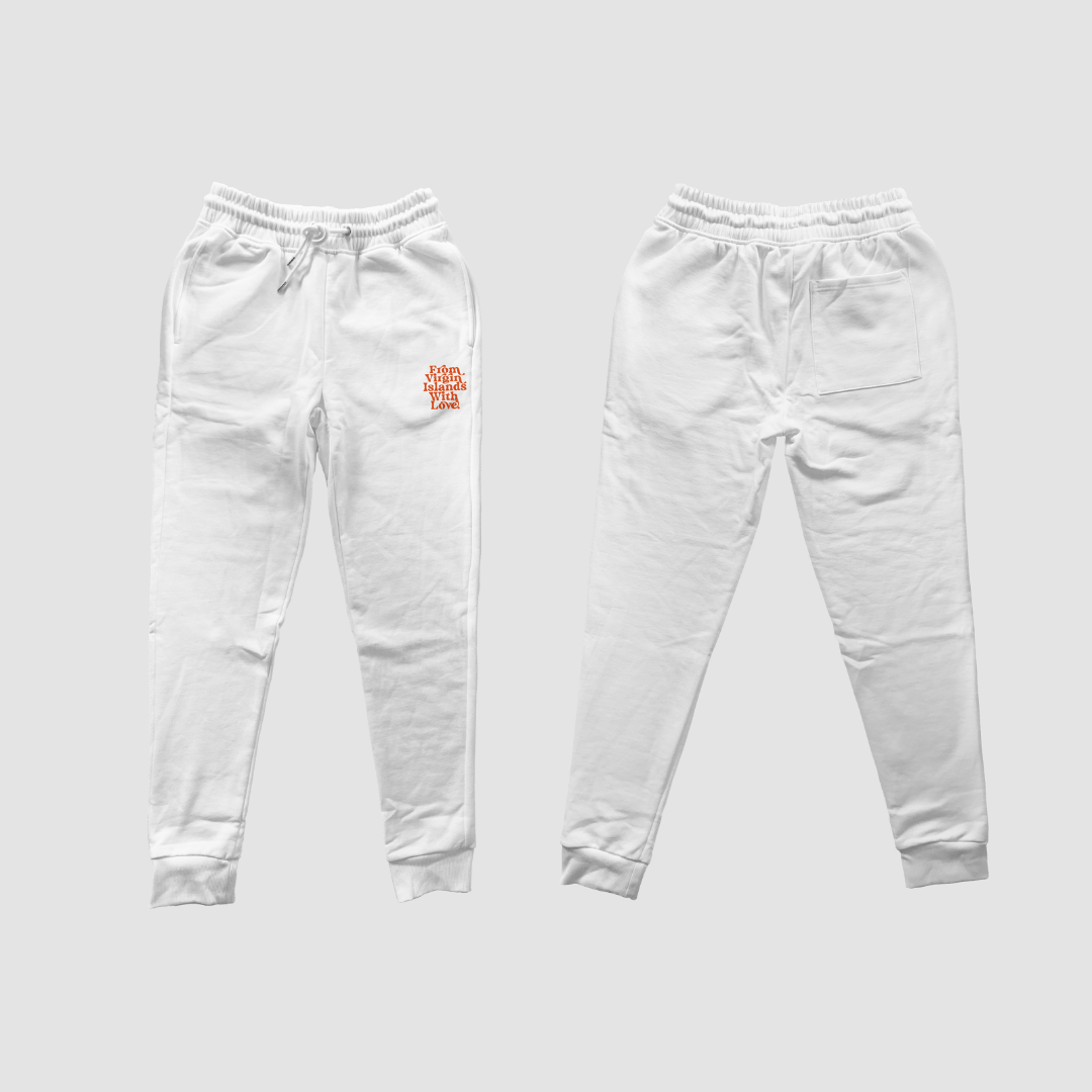 From Virgin Islands With Love Joggers (White Orange)