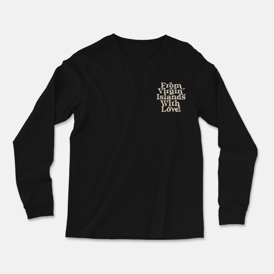 From Virgin Islands With Love Long Sleeve T-Shirt (Black Beige)