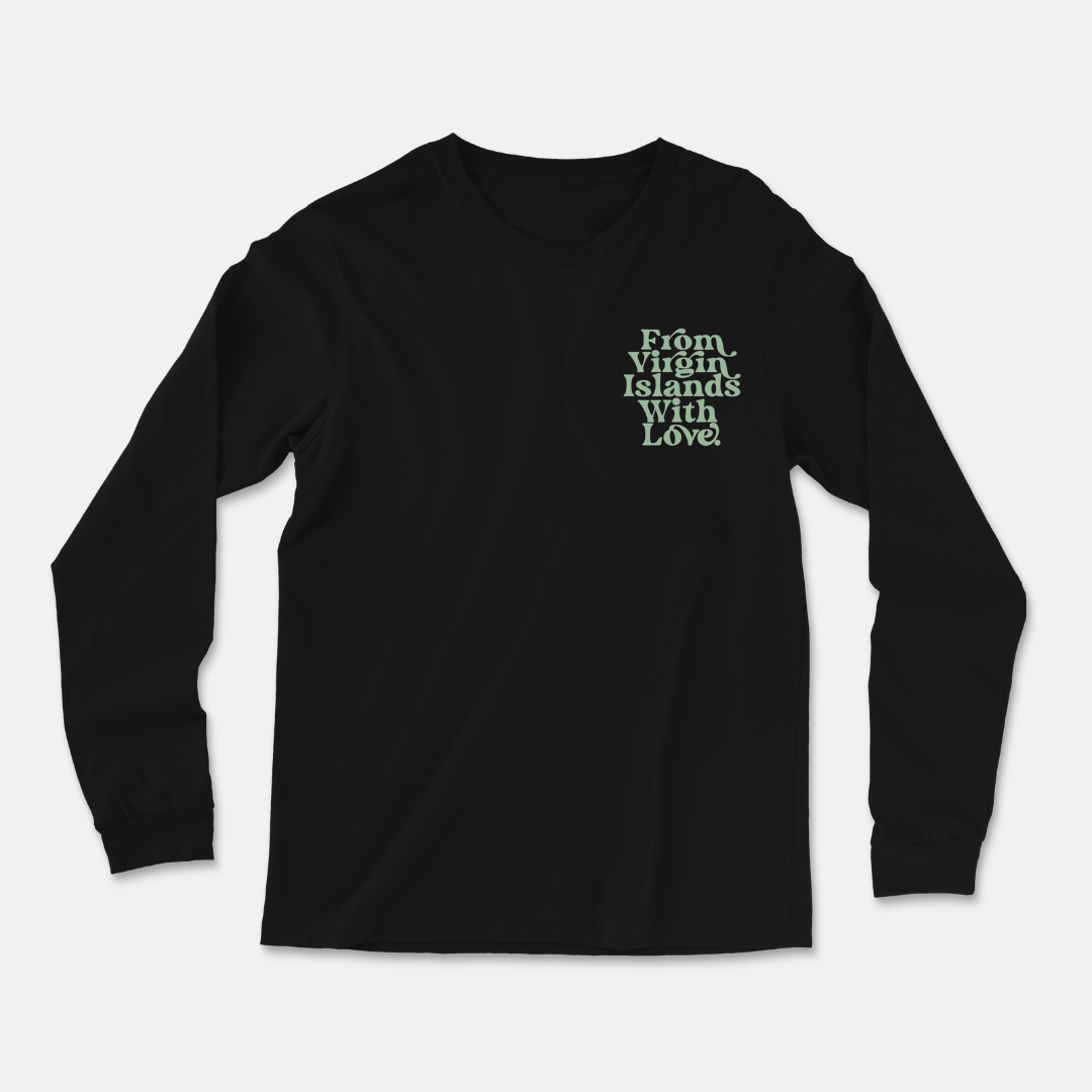 From Virgin Islands With Love Long Sleeve T-Shirt (Black Mint)