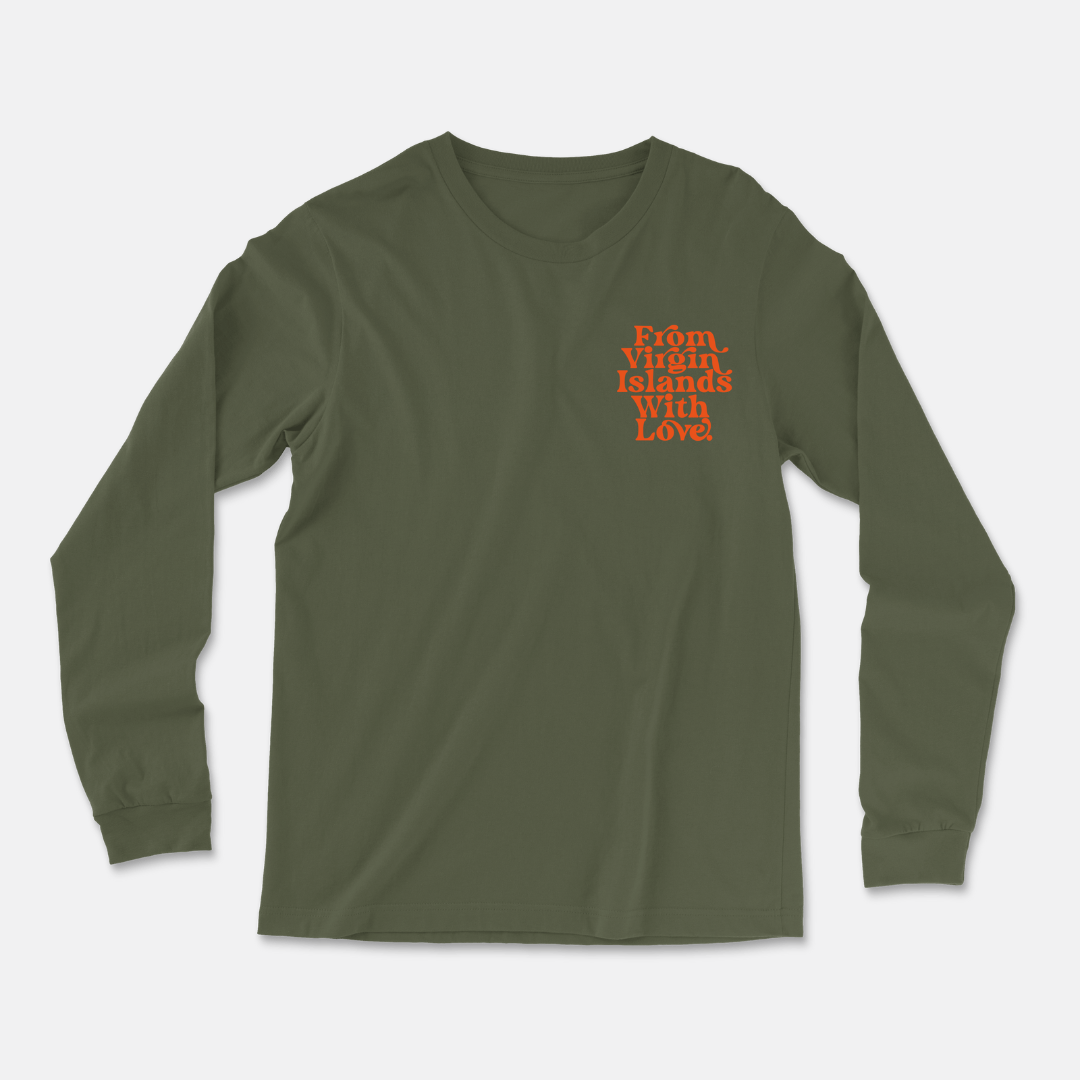 Army green sales and orange shirt