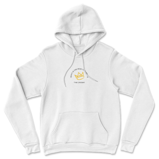 Heavy Is The Head That Wears The Crown Embroidery (White Hoodie)