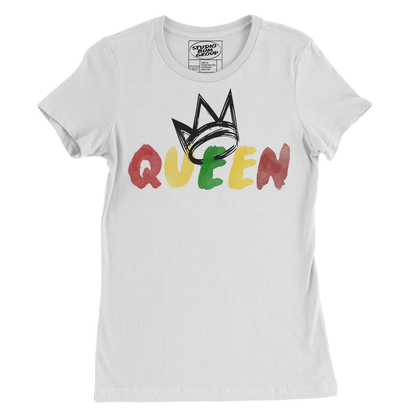 Queen Originals (White Short Sleeve T-Shirt Black Crown) – Studio Bum Group