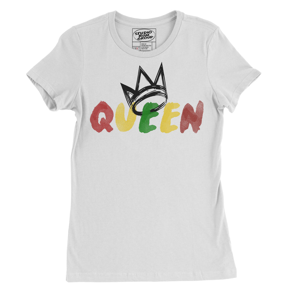 Queen Originals (White Short Sleeve T-Shirt Black Crown)