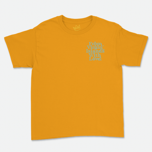 From Virgin Islands With Love KIDS T-Shirt (Gold Mint)