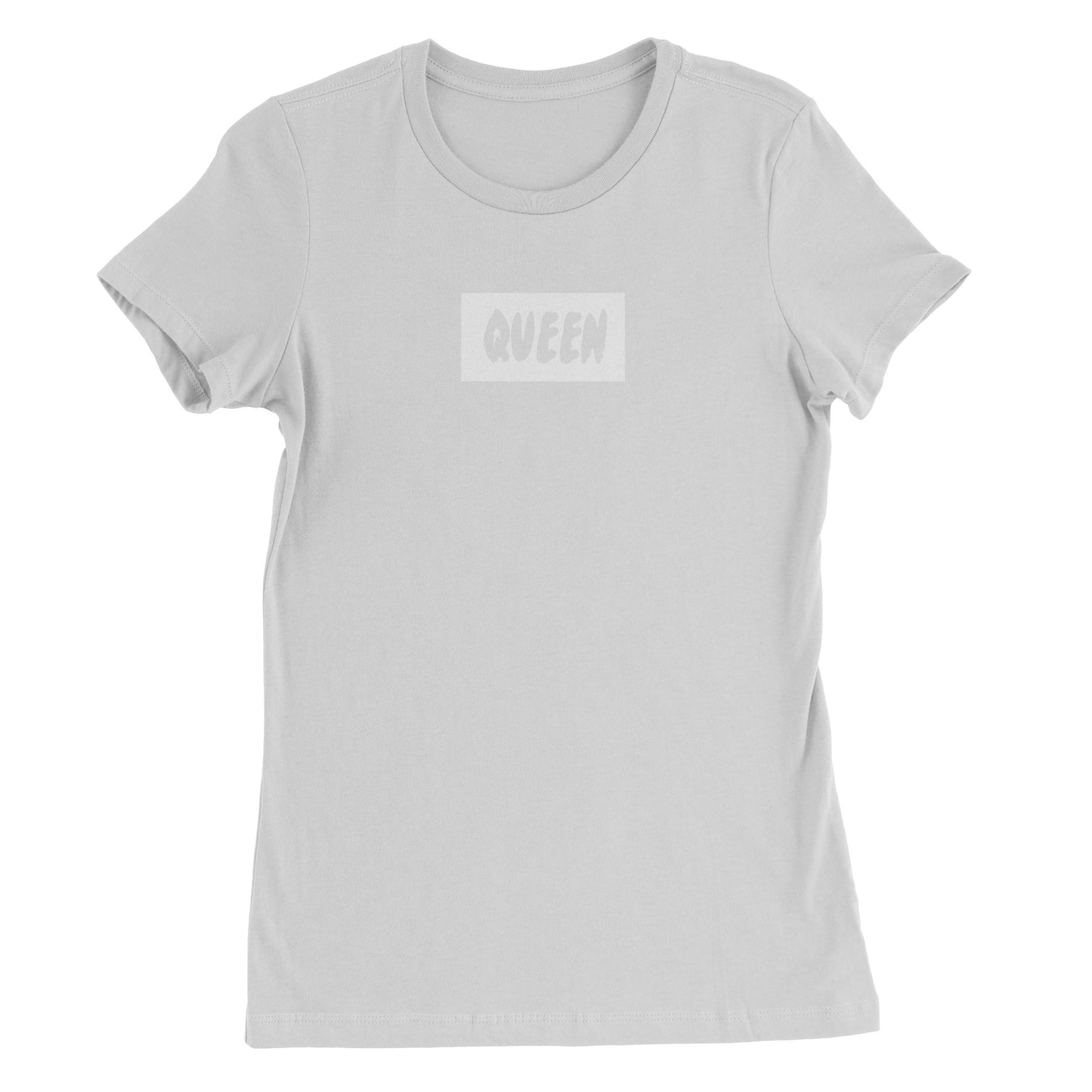 Queen Box Logo Tee (White On White)