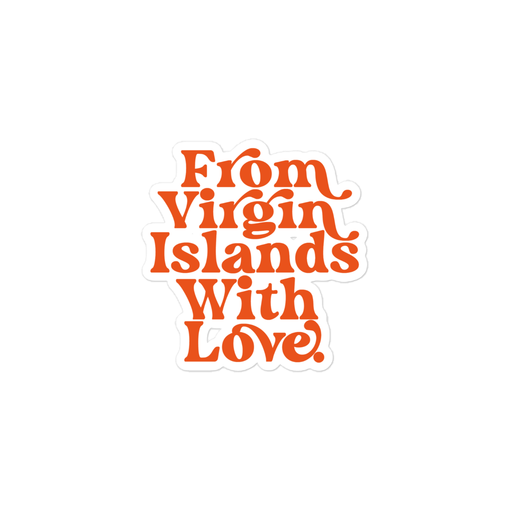 From Virgin Islands With Love Orange Sticker